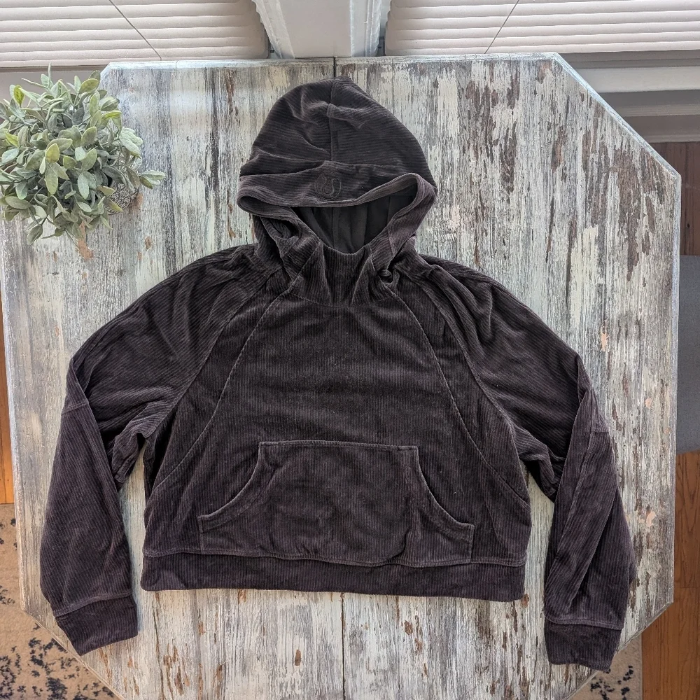 Lululemon Scuba Oversized Hoodie Velvet Cord Brown Women's XL/XXL - Picture 4 of 9